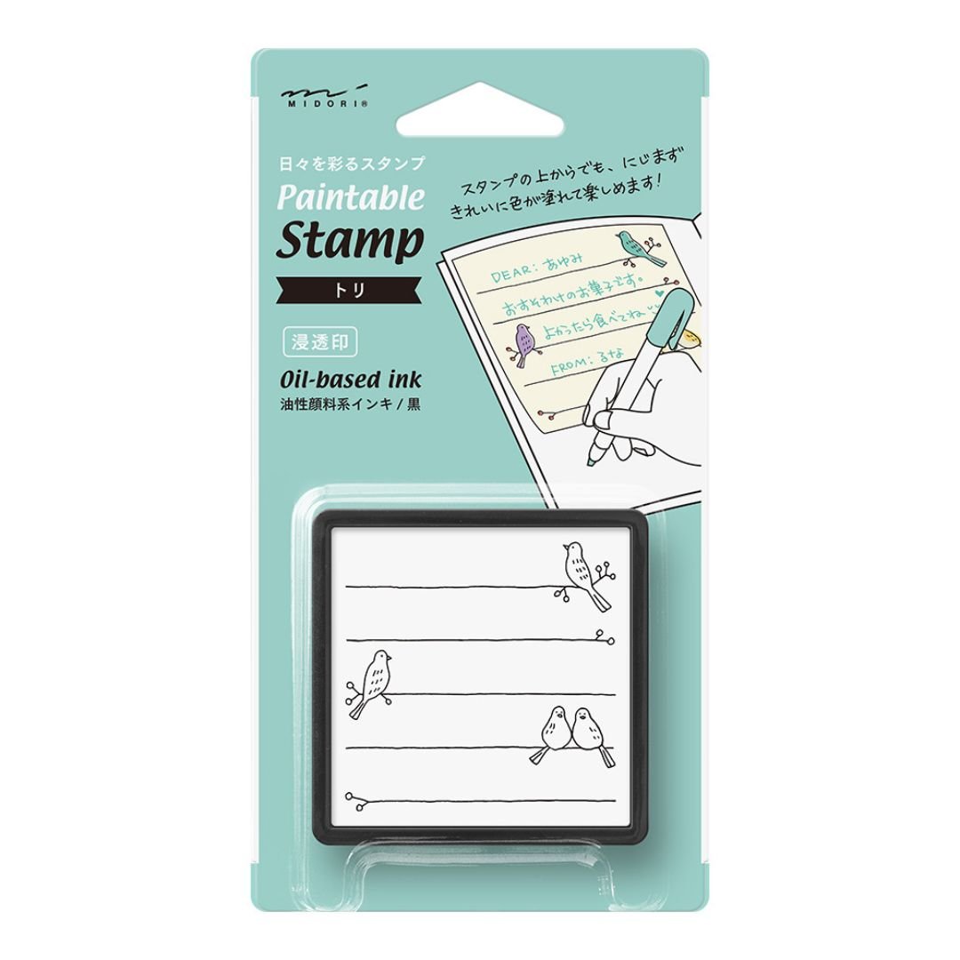 Midori Paintable Stamp Pre - Inked - Bird - Under the Rowan Trees