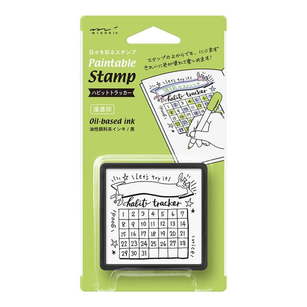 Midori Paintable Stamp Pre - Inked - Habit Tracker - Under the Rowan Trees