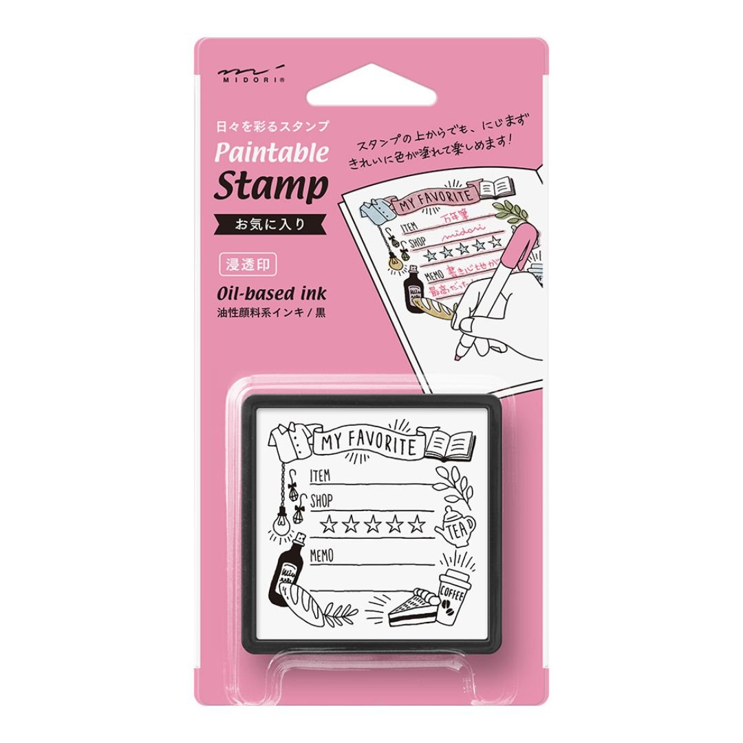 Midori Paintable Stamp Pre - Inked - My Favourite - Under the Rowan Trees
