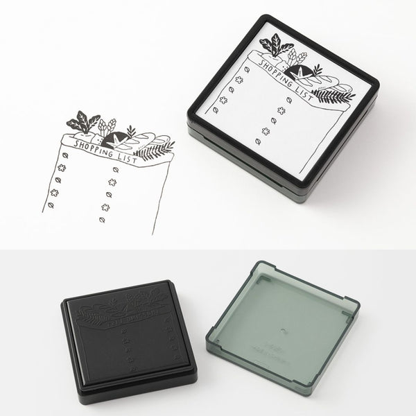 Midori Paintable Stamp Pre - Inked - Shopping List - Under the Rowan Trees