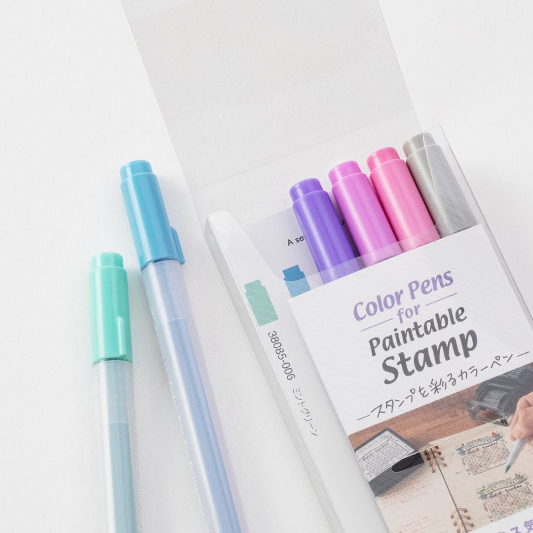 Midori Colour Pens For Paintable Stamps Set of 6 - Relax - Under the Rowan Trees