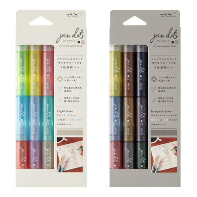 Dots Connection Pen 3 Pack Midori - Light Tones - Under the Rowan Trees