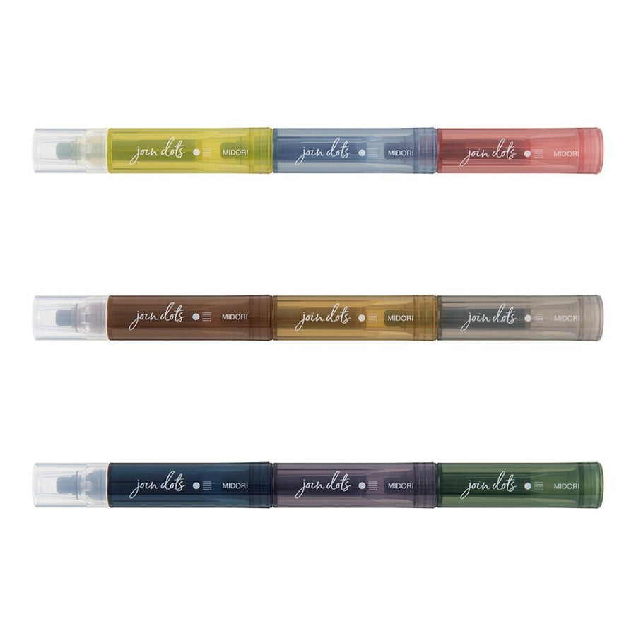 Dots Connection Pen 3 Pack Midori - Dark Tones - Under the Rowan Trees