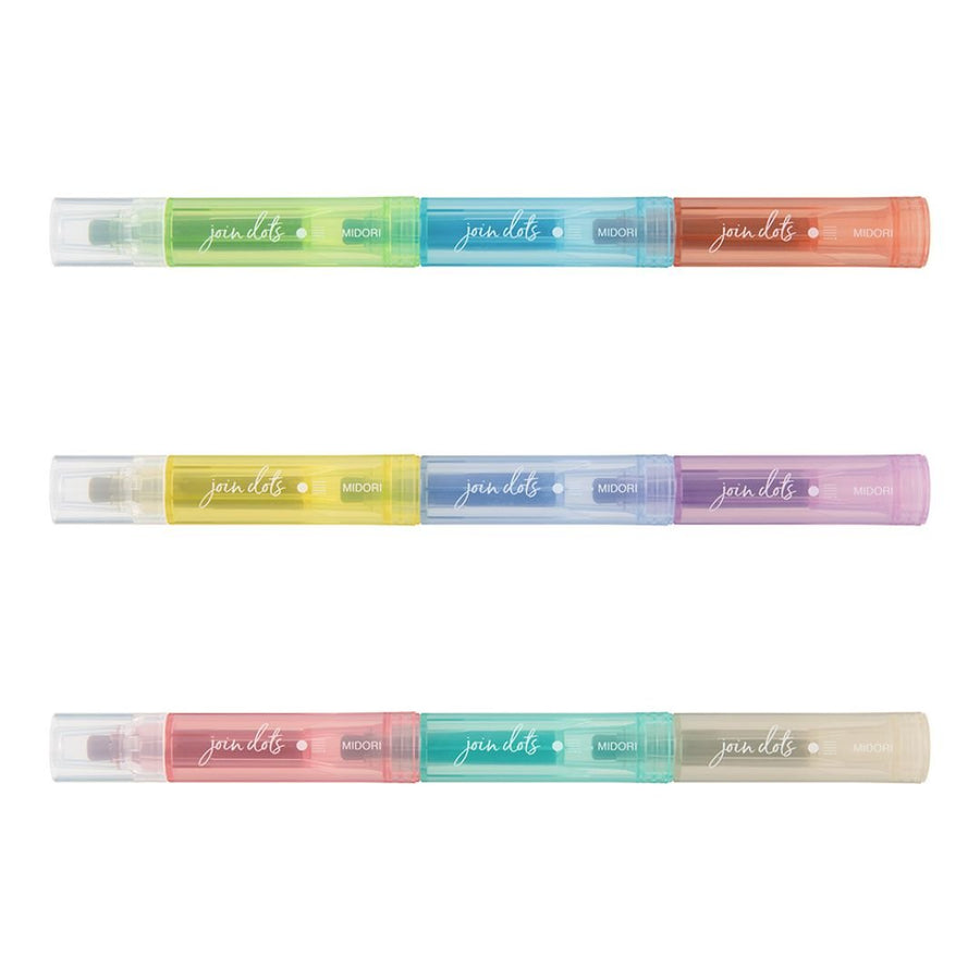 Dots Connection Pen 3 Pack Midori - Light Tones - Under the Rowan Trees