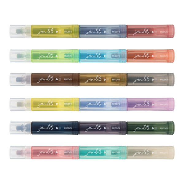 Dots Connection Pen 3 Pack Midori - Light Tones - Under the Rowan Trees