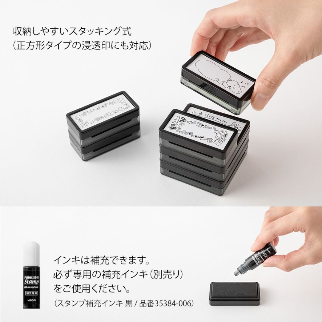 Midori Paintable Stamp Pre - Inked Half Size - Stationery - Under the Rowan Trees