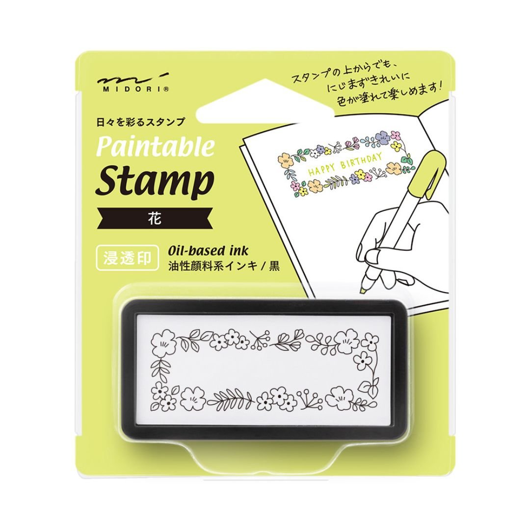 Midori Paintable Stamp Pre - Inked Half Size - Flower - Under the Rowan Trees