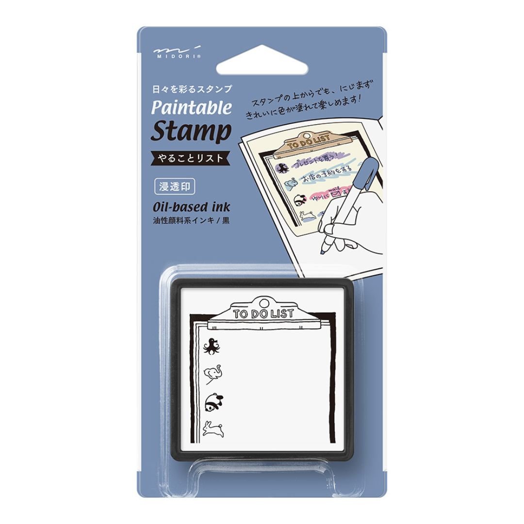 Midori Paintable Stamp Pre - Inked - To Do List - Under the Rowan Trees
