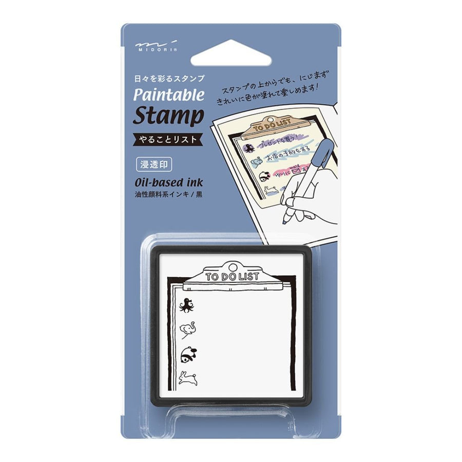 Midori Paintable Stamp Pre - Inked - To Do List - Under the Rowan Trees