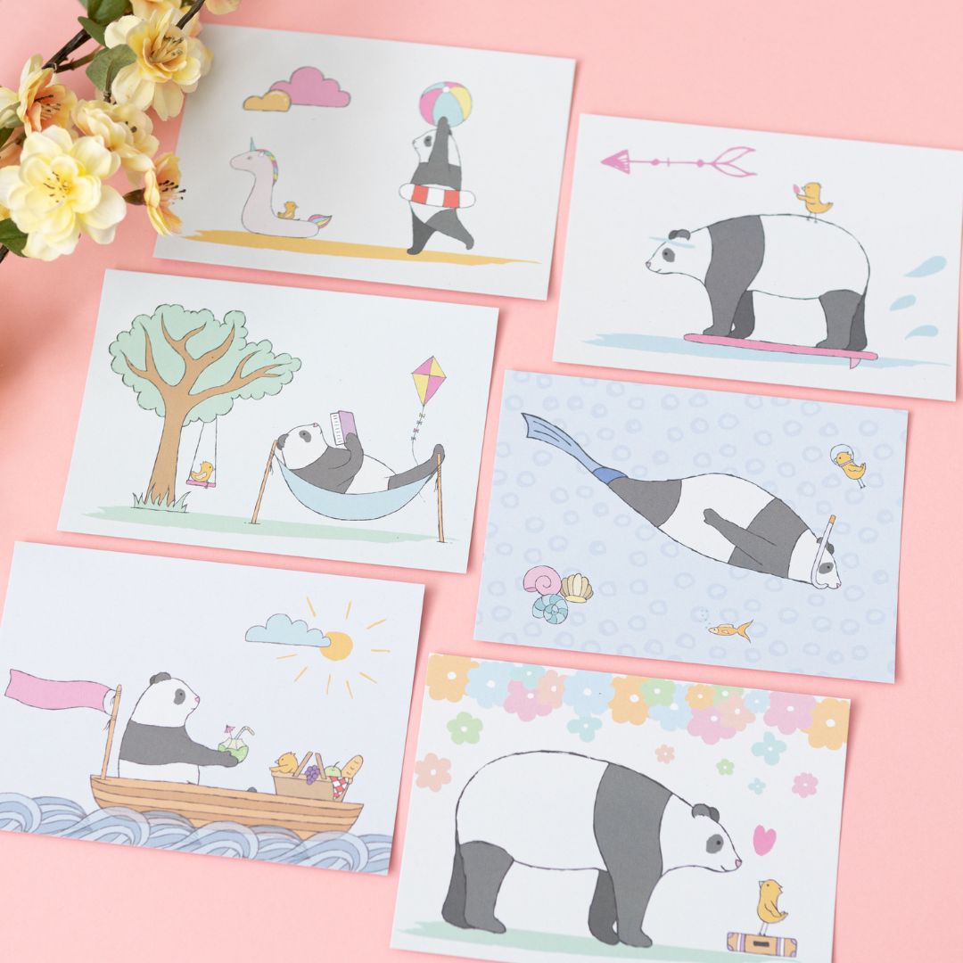 Panda Postcards Set of 6