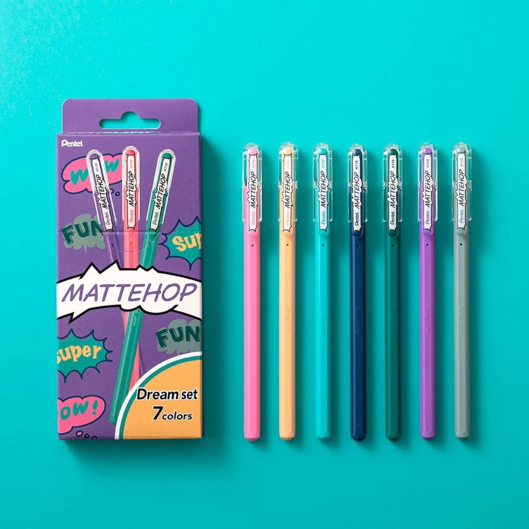 Pentel Mattehop Enchantment Set of 7 NEW COLOURS