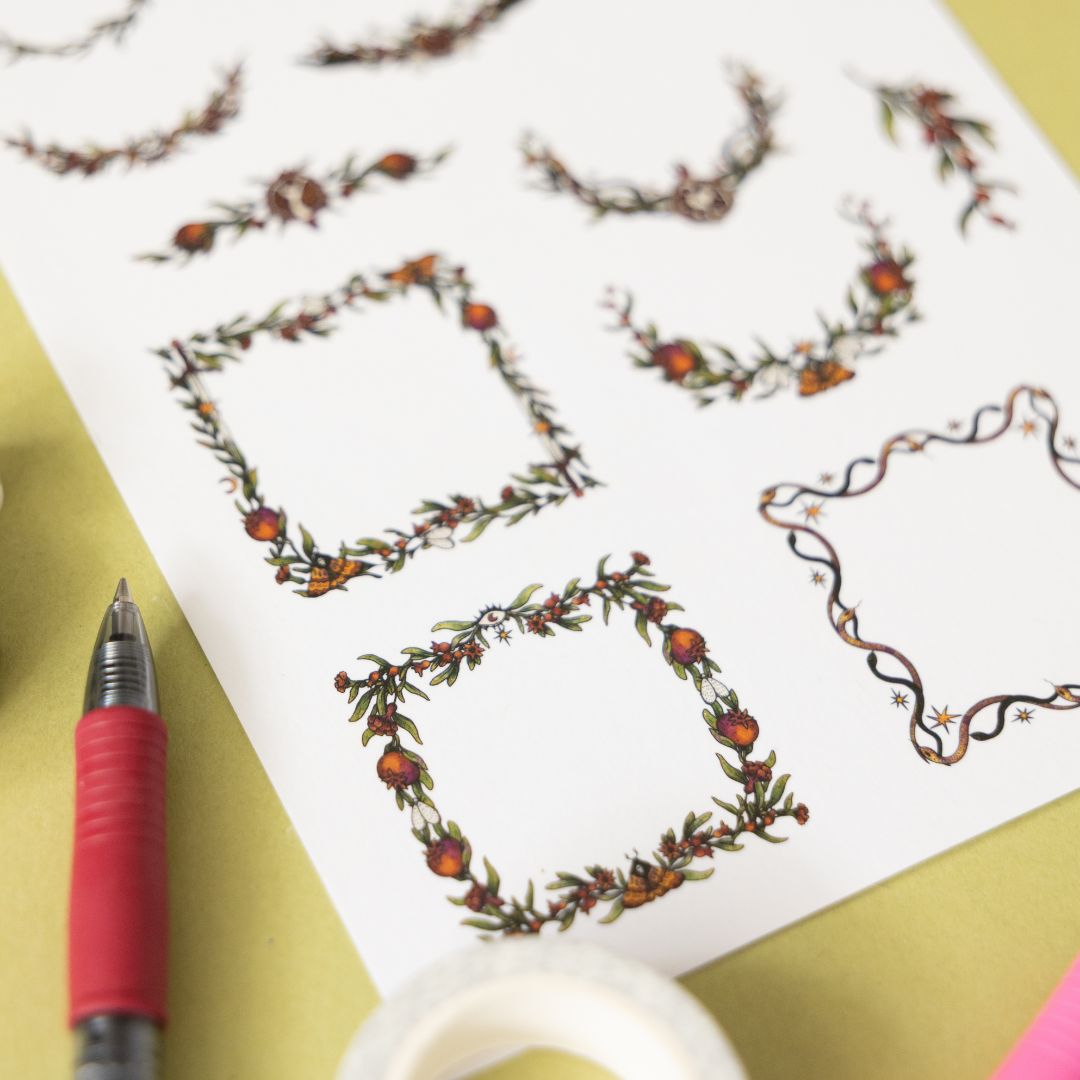 Pomegranate Sticker Sheets - Colour - Under the Rowan Trees