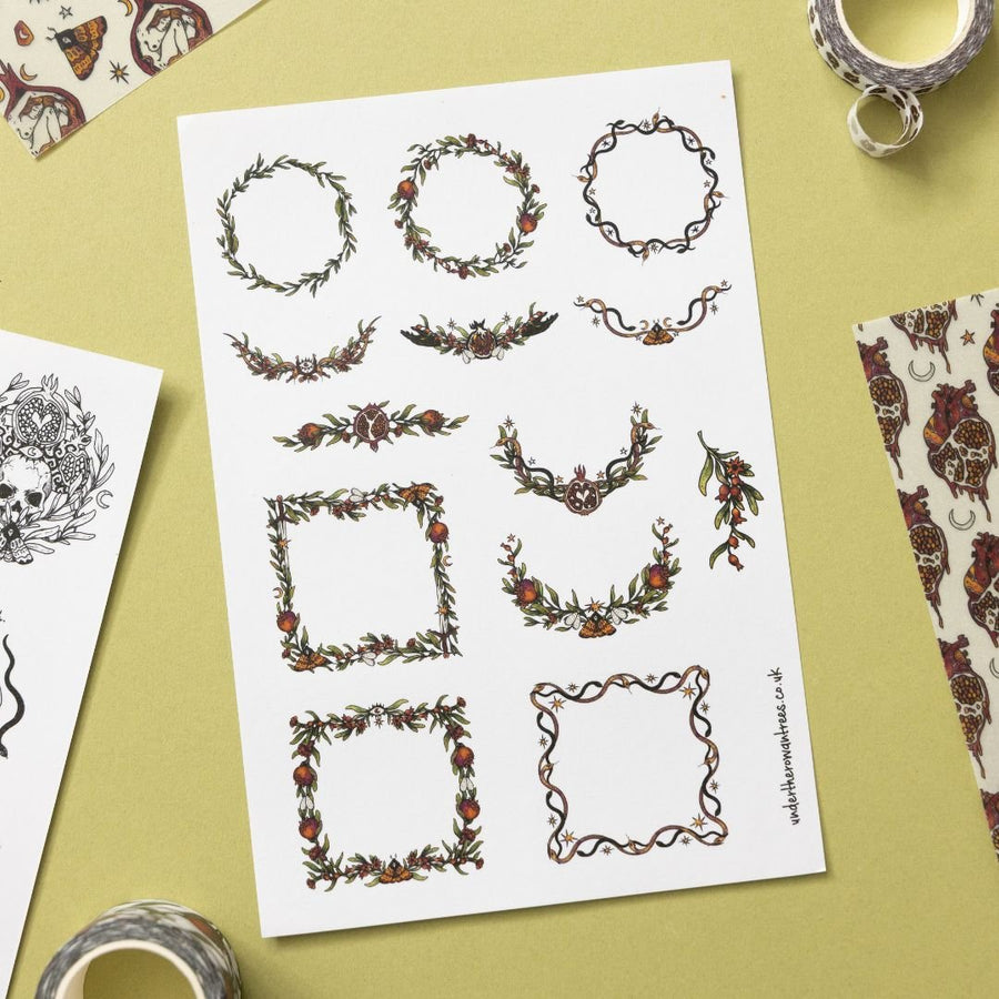Pomegranate Sticker Sheets - Frames - Under the Rowan Trees