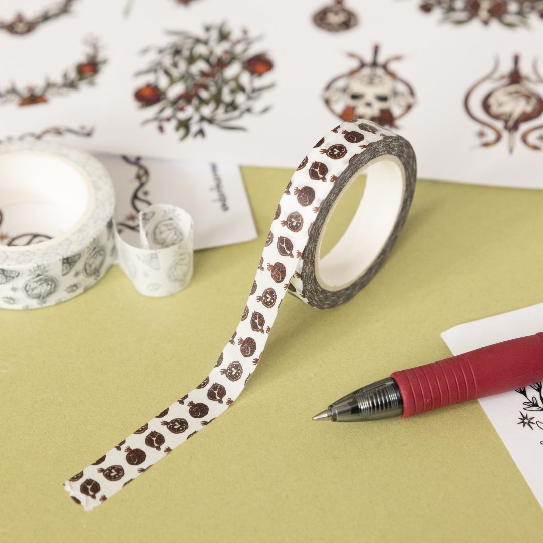 Pomegranate Washi Tapes - 10mm - Under the Rowan Trees