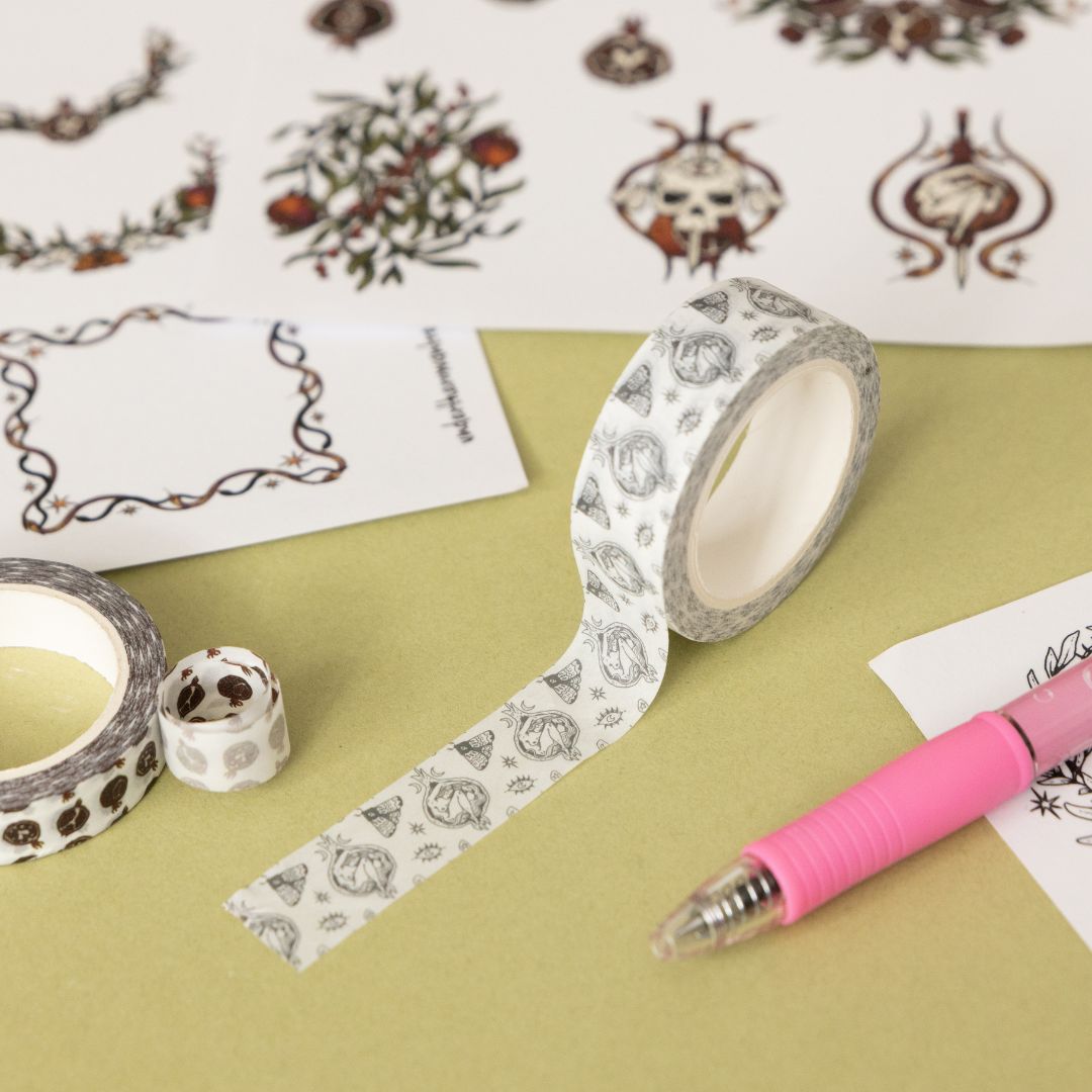 Pomegranate Washi Tapes - 15mm - Under the Rowan Trees