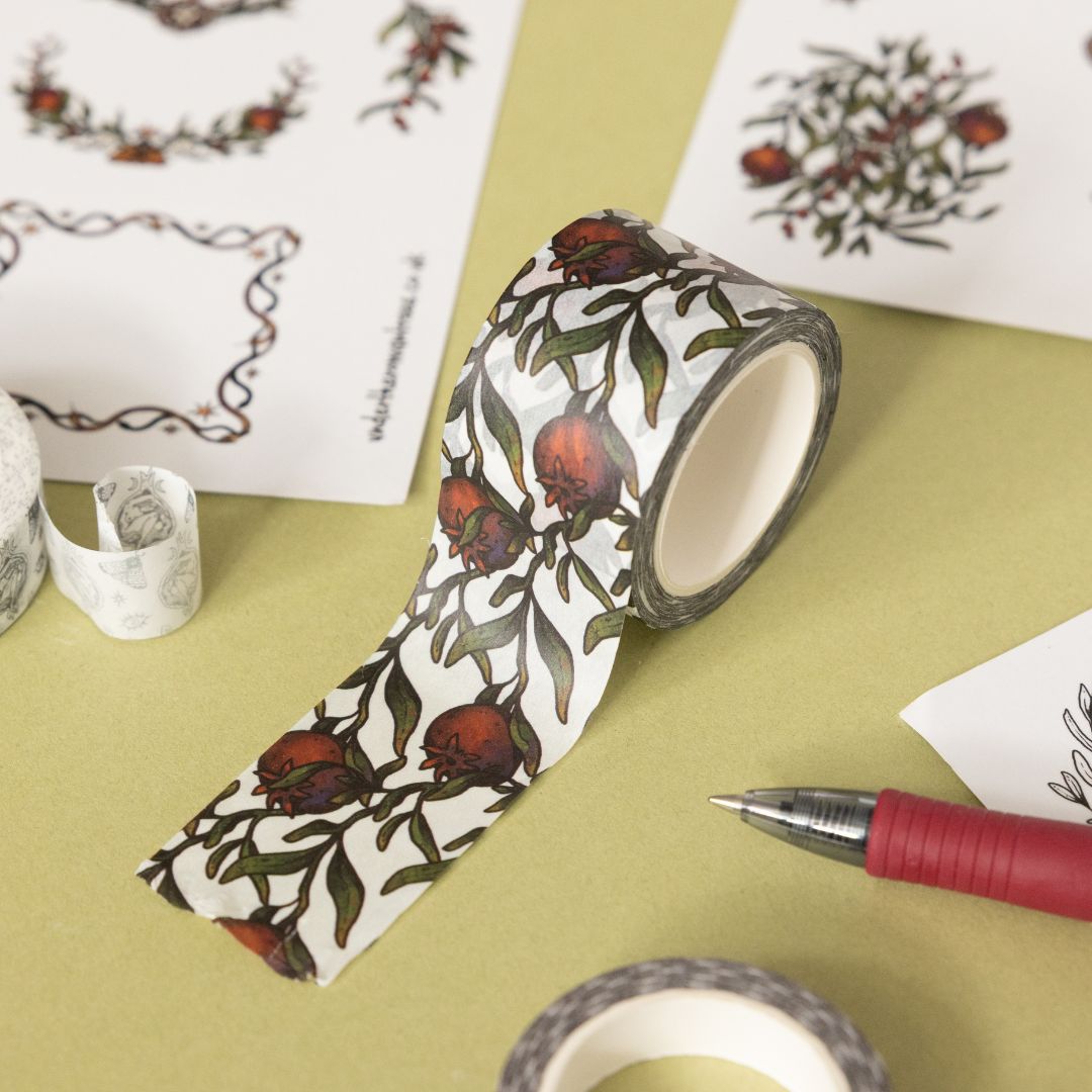 Pomegranate Washi Tapes - 30mm - Under the Rowan Trees