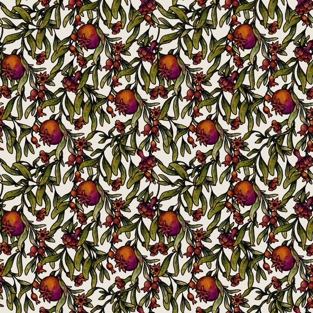 Pomegranate After Dark Rowan Berry Box Pattern Background
