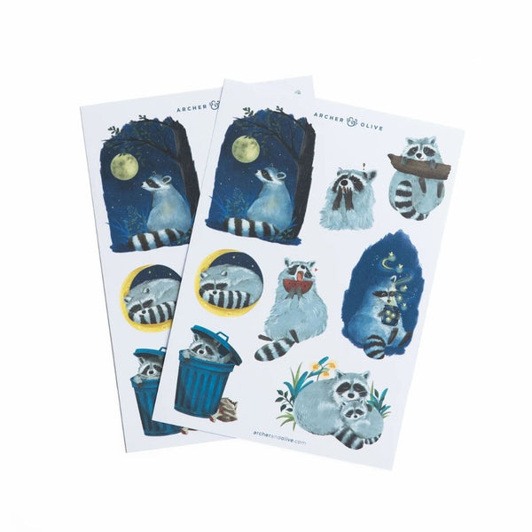 Radiant Raccoon Sticker Set - Under the Rowan Trees