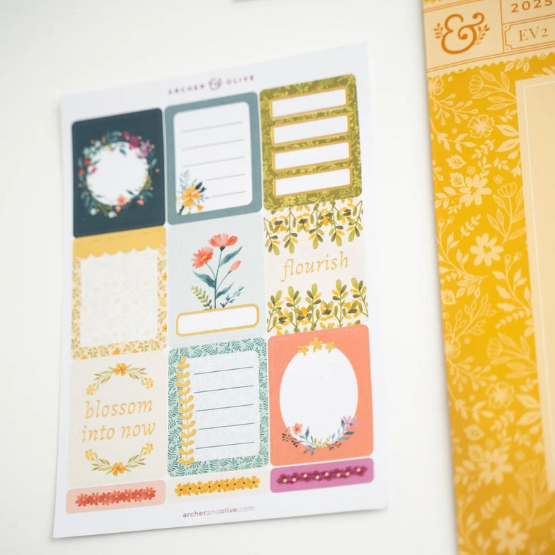 Signature Floral Themed Jouranling Kit Boxes Decorative Stickers - Archer and Olive