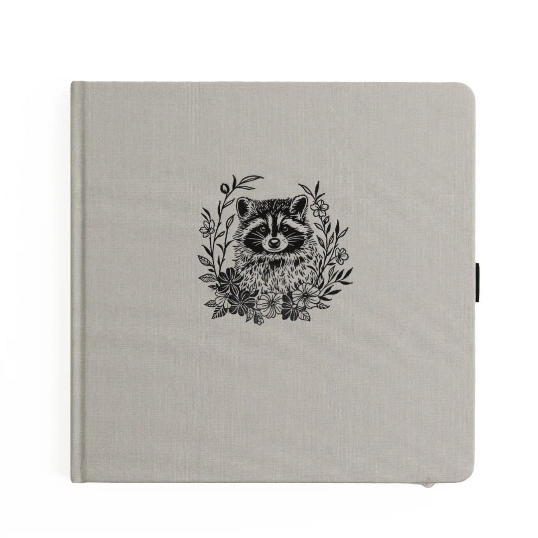 Radiant Raccoon Square Dotted Journal - Under the Rowan Trees
