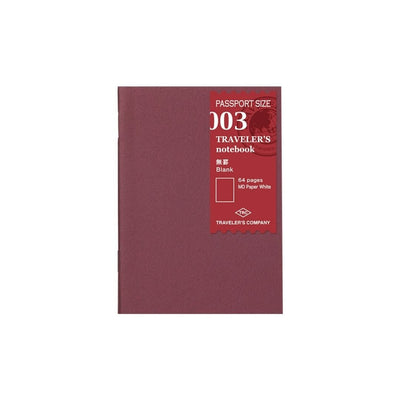 TRAVELER'S notebook Passport Size Refill 003 Blank - TRAVELER'S COMPANY