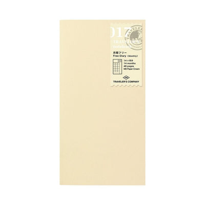 TRAVELER's notebook Standard Refills 017 Free Diary Monthly - TRAVELER'S COMPANY