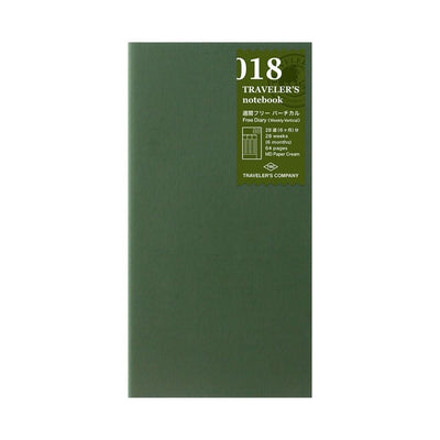 TRAVELER's notebook Standard Refills 018 Weekly Free Vertical - TRAVELER'S COMPANY