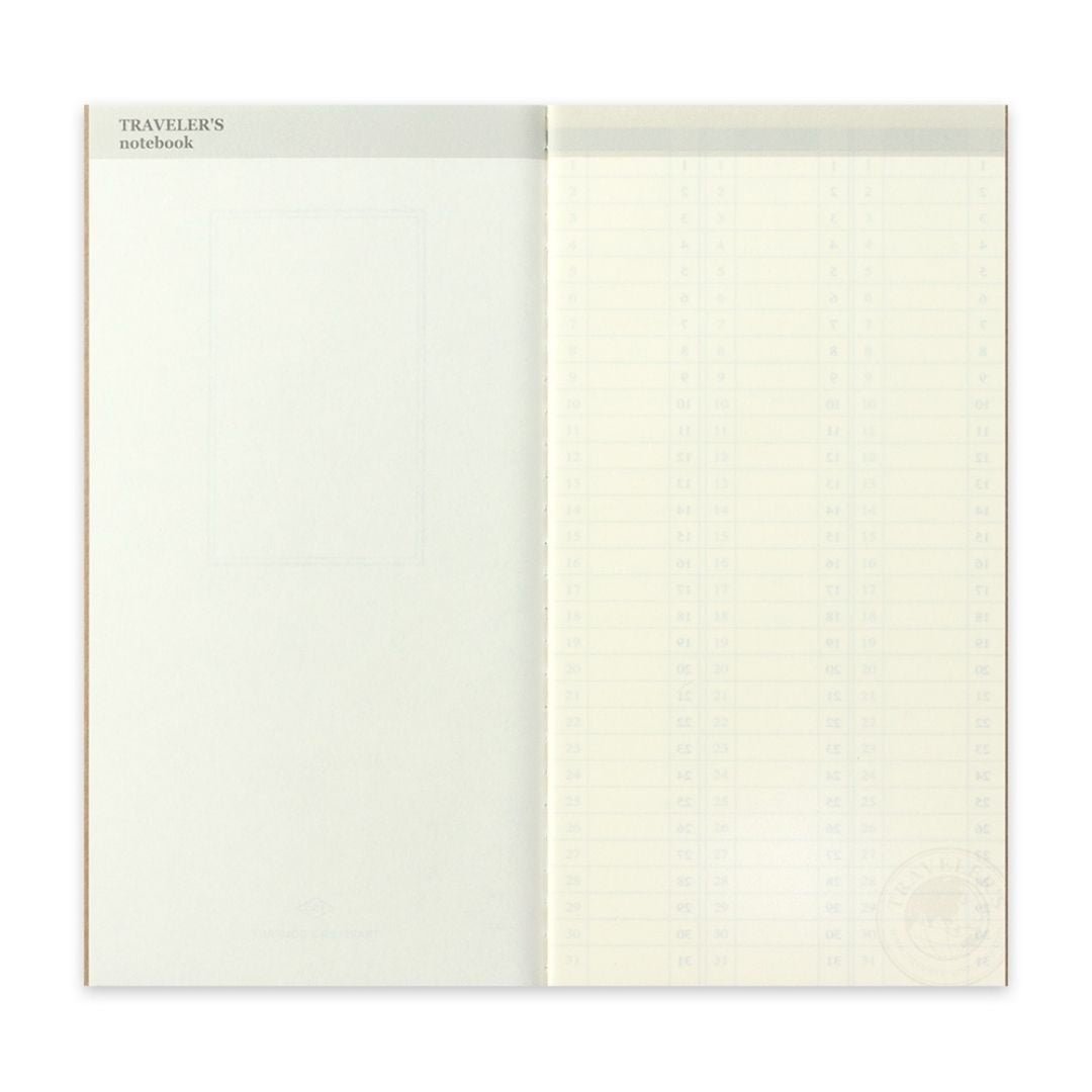 TRAVELER's notebook Standard Refills 018 Weekly Free Vertical - TRAVELER'S COMPANY