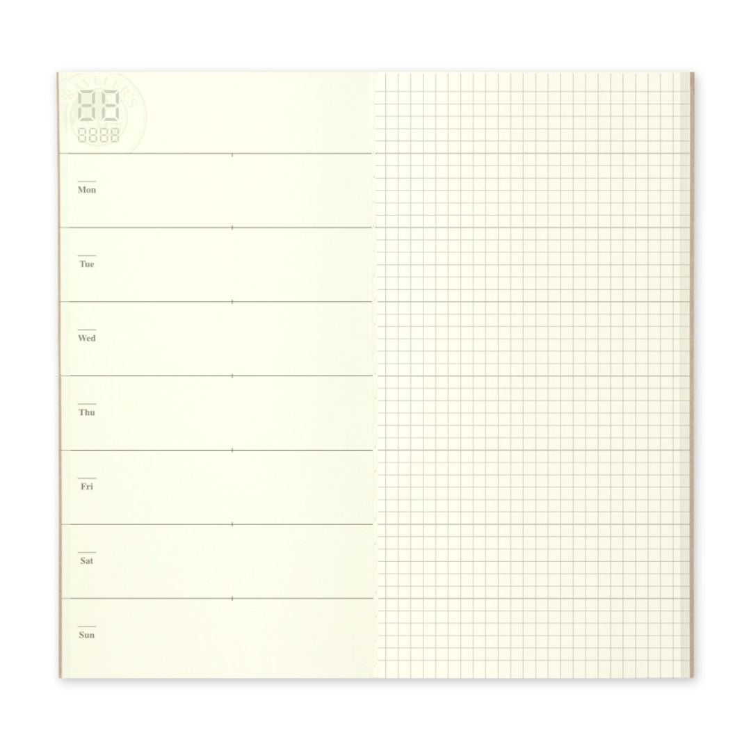 TRAVELER's notebook Standard Refills 019 Free Diary Weekly + Grid - TRAVELER'S COMPANY