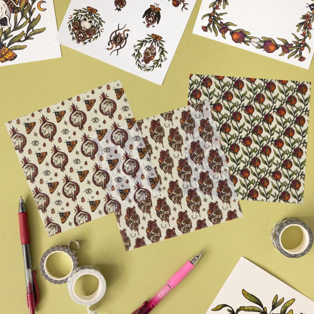Pomegranate Journaling Set - Under the Rowan Trees
