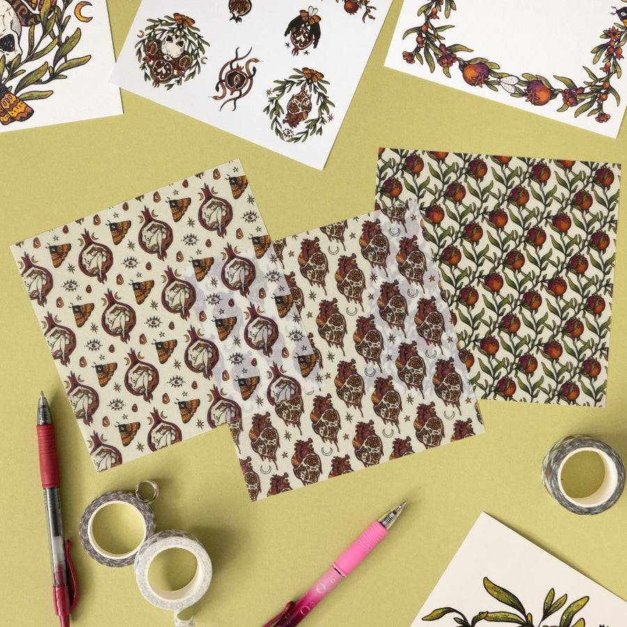 Pomegranate Journaling Set - Under the Rowan Trees
