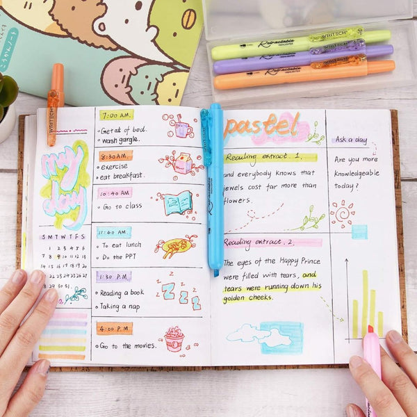 Retractable Highlighter Set of 6 Pastel - Under the Rowan Trees