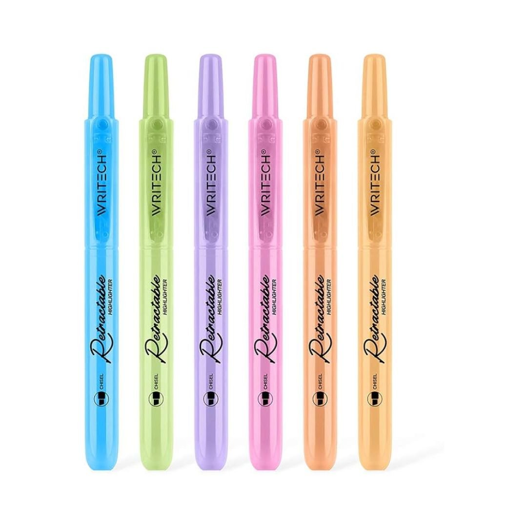Retractable Highlighter Set of 6 Pastel - Under the Rowan Trees
