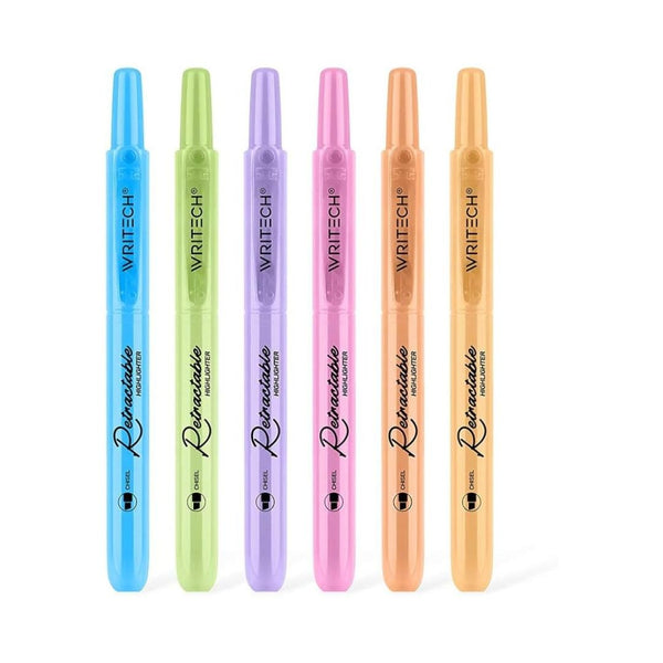 Retractable Highlighter Set of 6 Pastel - Under the Rowan Trees