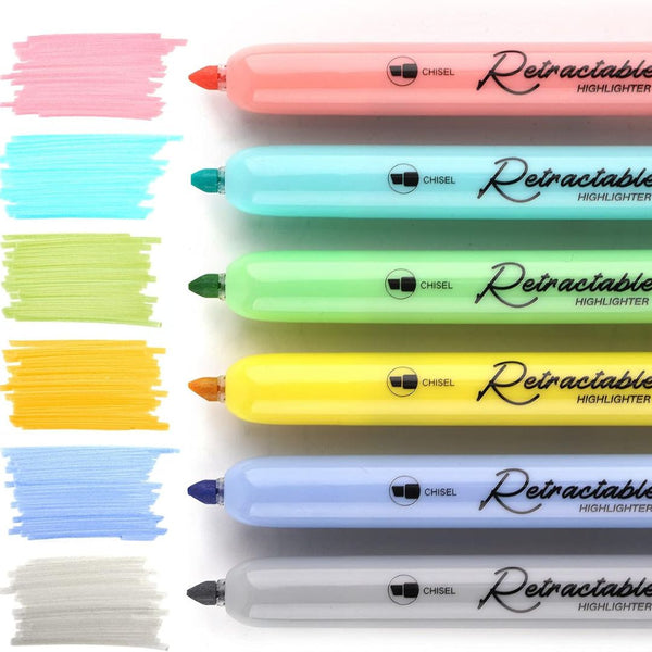 Retractable Highlighter Set of 6 Mild - Under the Rowan Trees