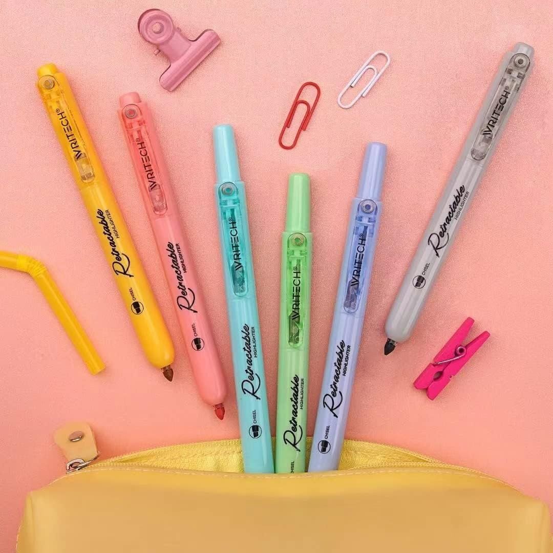 Retractable Highlighter Set of 6 Mild - Under the Rowan Trees