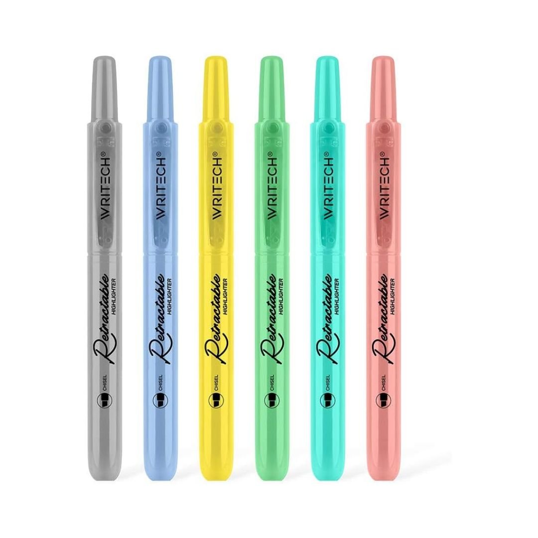 Retractable Highlighter Set of 6 Mild - Under the Rowan Trees