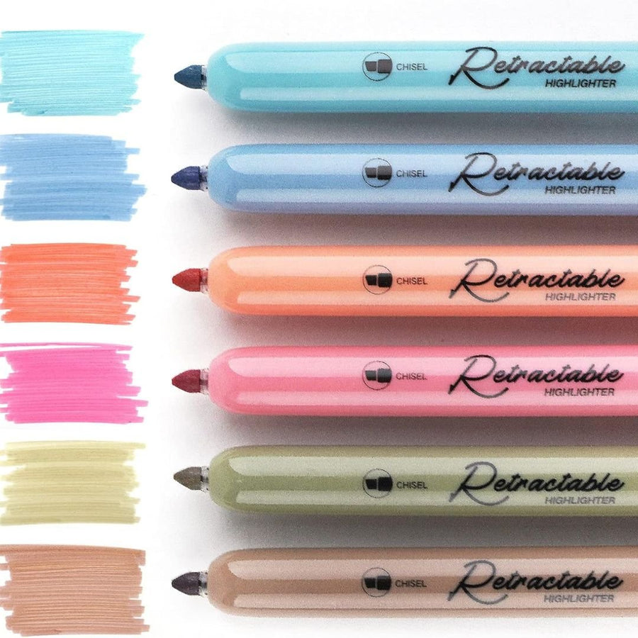 Retractable Highlighter Set of 6 Vintage - Under the Rowan Trees