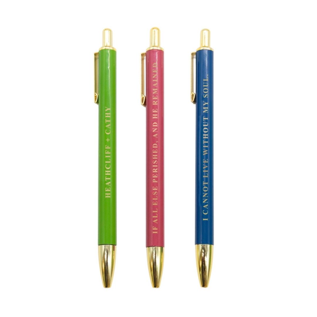 Wuthering Heights Set of 3 Metal Ballpoint Pens