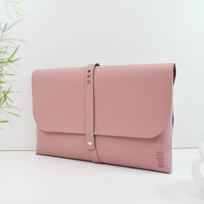 A4 Document and Tablet Wallet Recycled Leather - Powder Pink - Vent for Change