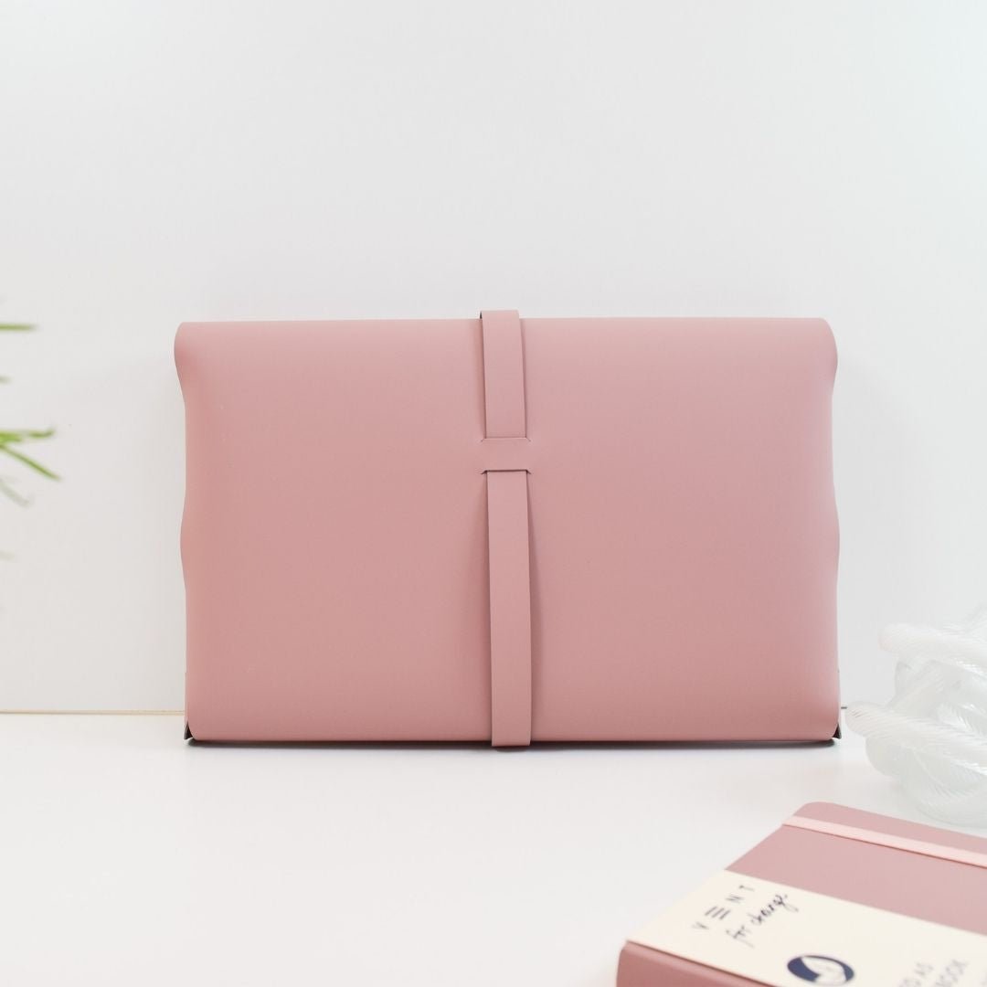A4 Document and Tablet Wallet Recycled Leather - Powder Pink - Vent for Change