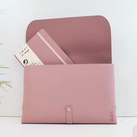 A4 Document and Tablet Wallet Recycled Leather - Powder Pink - Vent for Change