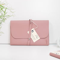 A4 Document and Tablet Wallet Recycled Leather - Powder Pink - Vent for Change