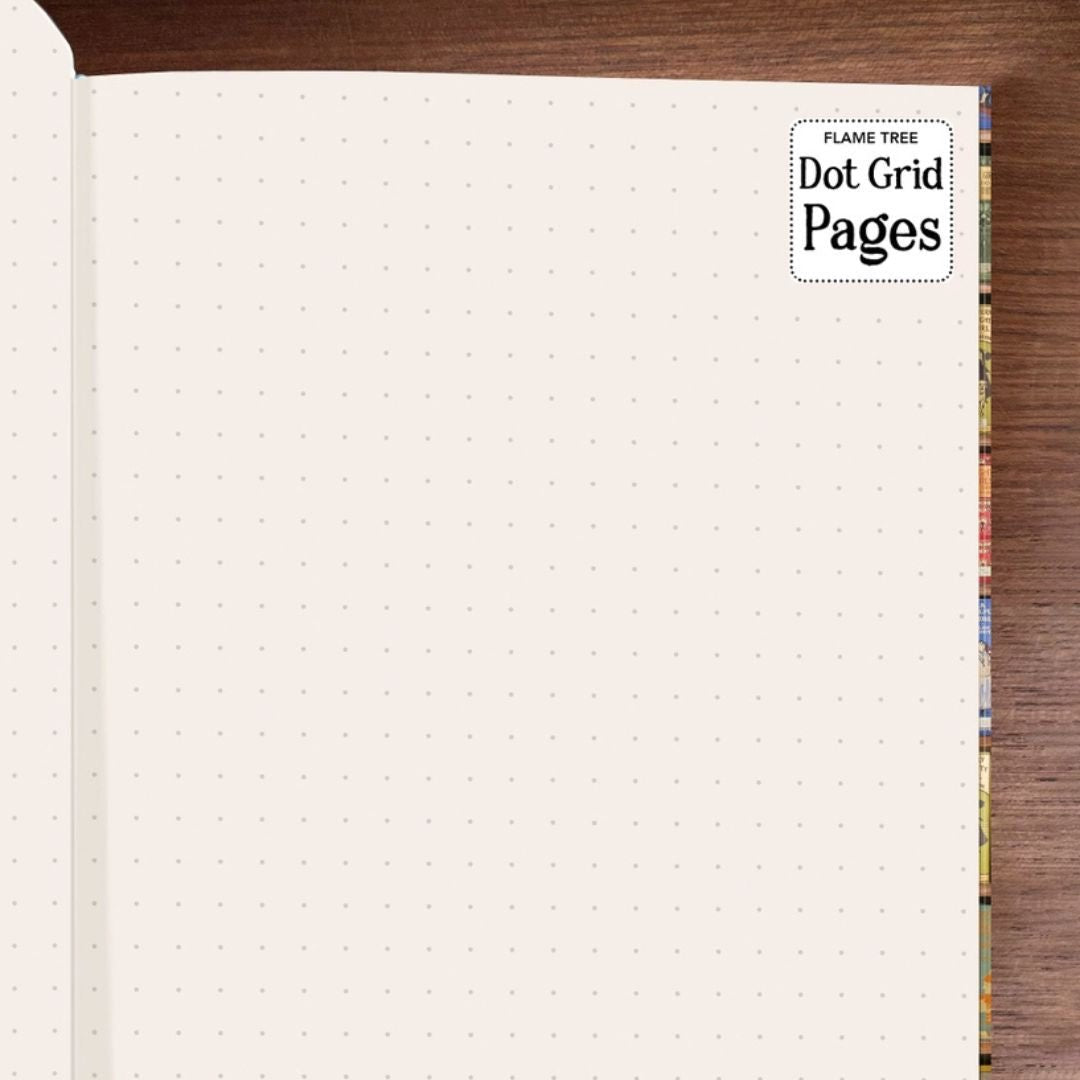 A5 Dot Grid Notebook High Jinks Bookshelves Foiled Journal - Flame Tree