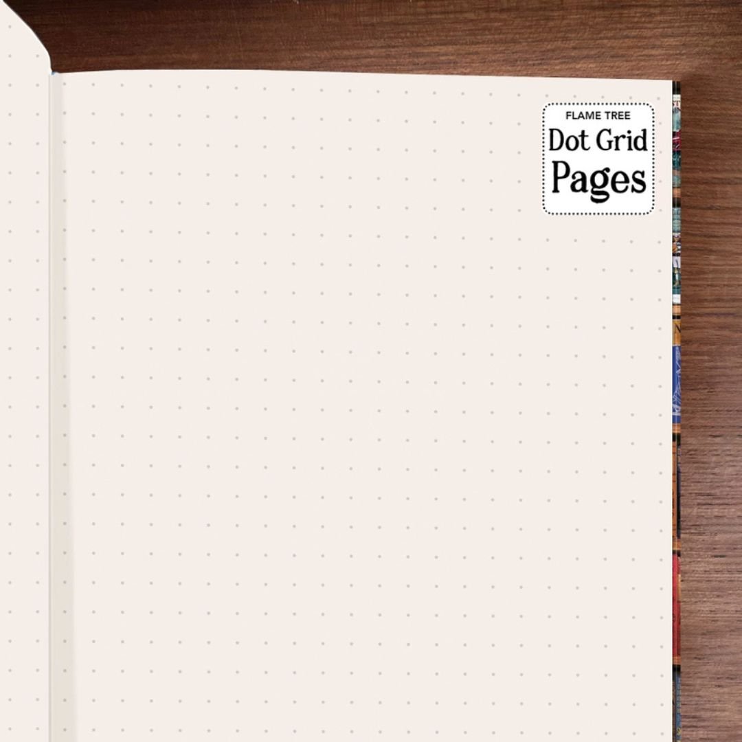 A5 Dot Grid Notebook Hobbies & Pastimes Bookshelves Foiled Journal - Flame Tree