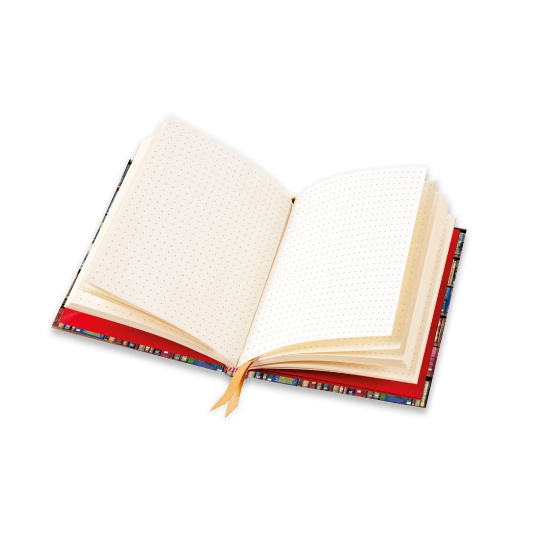 A5 Dot Grid Notebook Hobbies & Pastimes Bookshelves Foiled Journal - Flame Tree
