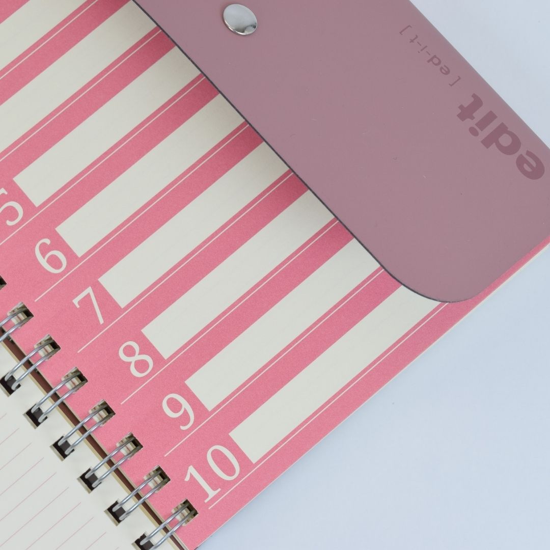 A5 Wire - Bound Folio Recycled Leather - Powder Pink - Vent for Change