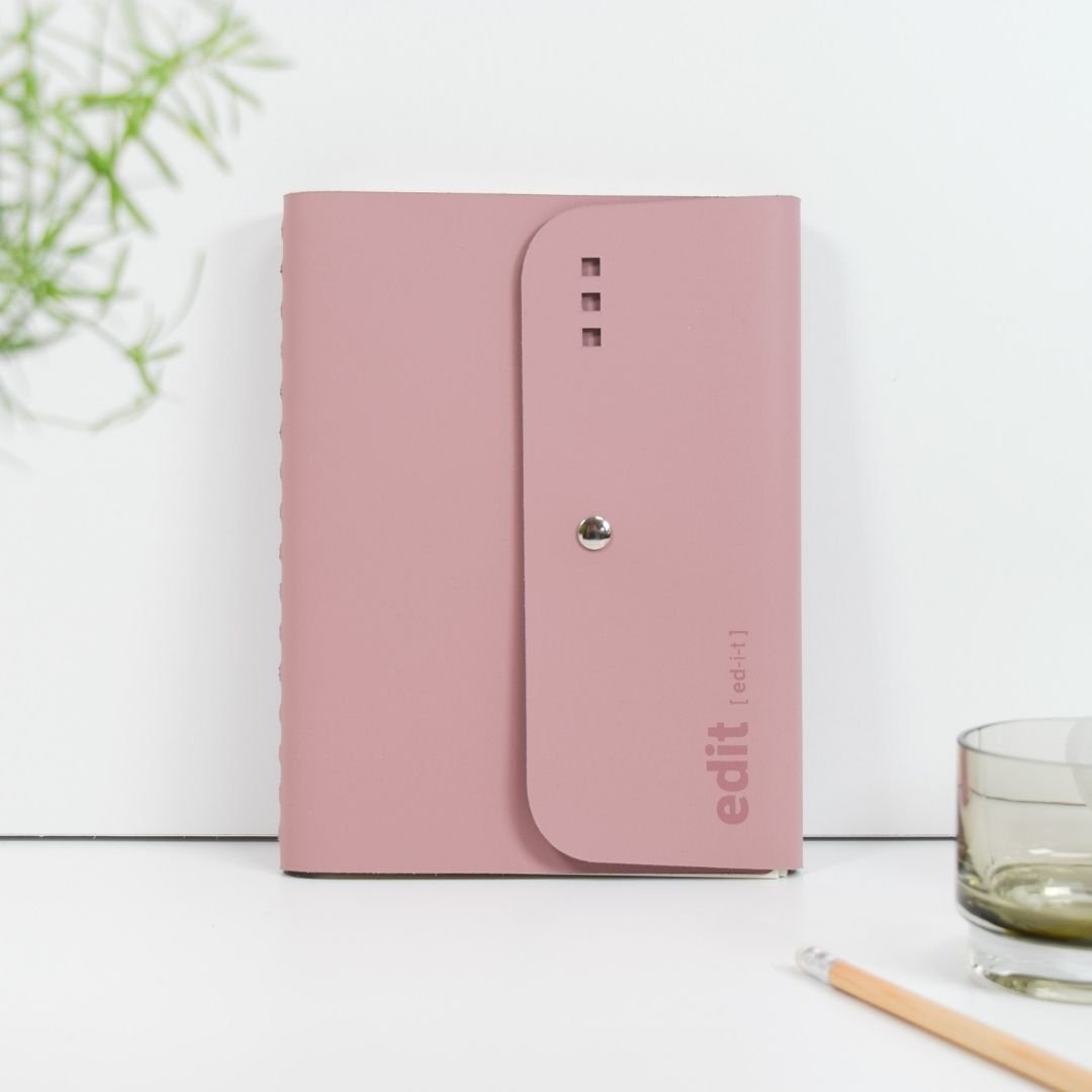 A5 Wire - Bound Folio Recycled Leather - Powder Pink - Vent for Change