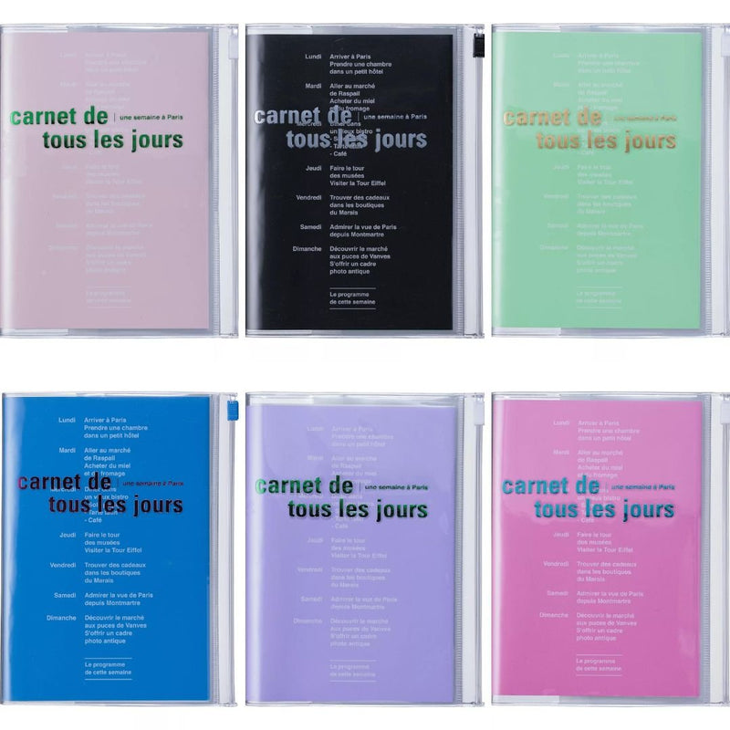 A6 Days Notebook - Tous Les Jours-Notebooks-Mark's Inc.-Black