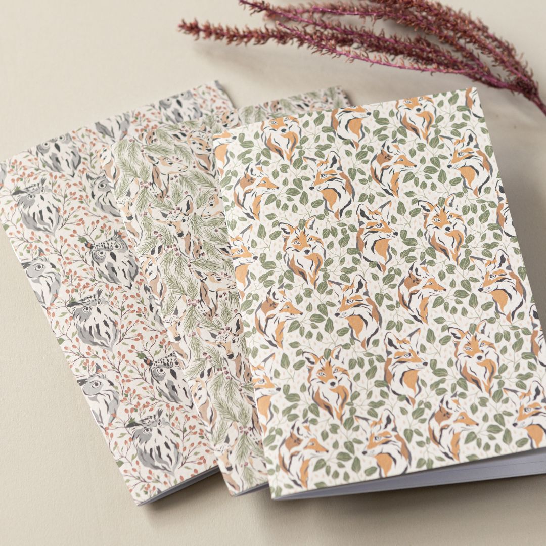 Set of 3 A6 Forest Notebooks